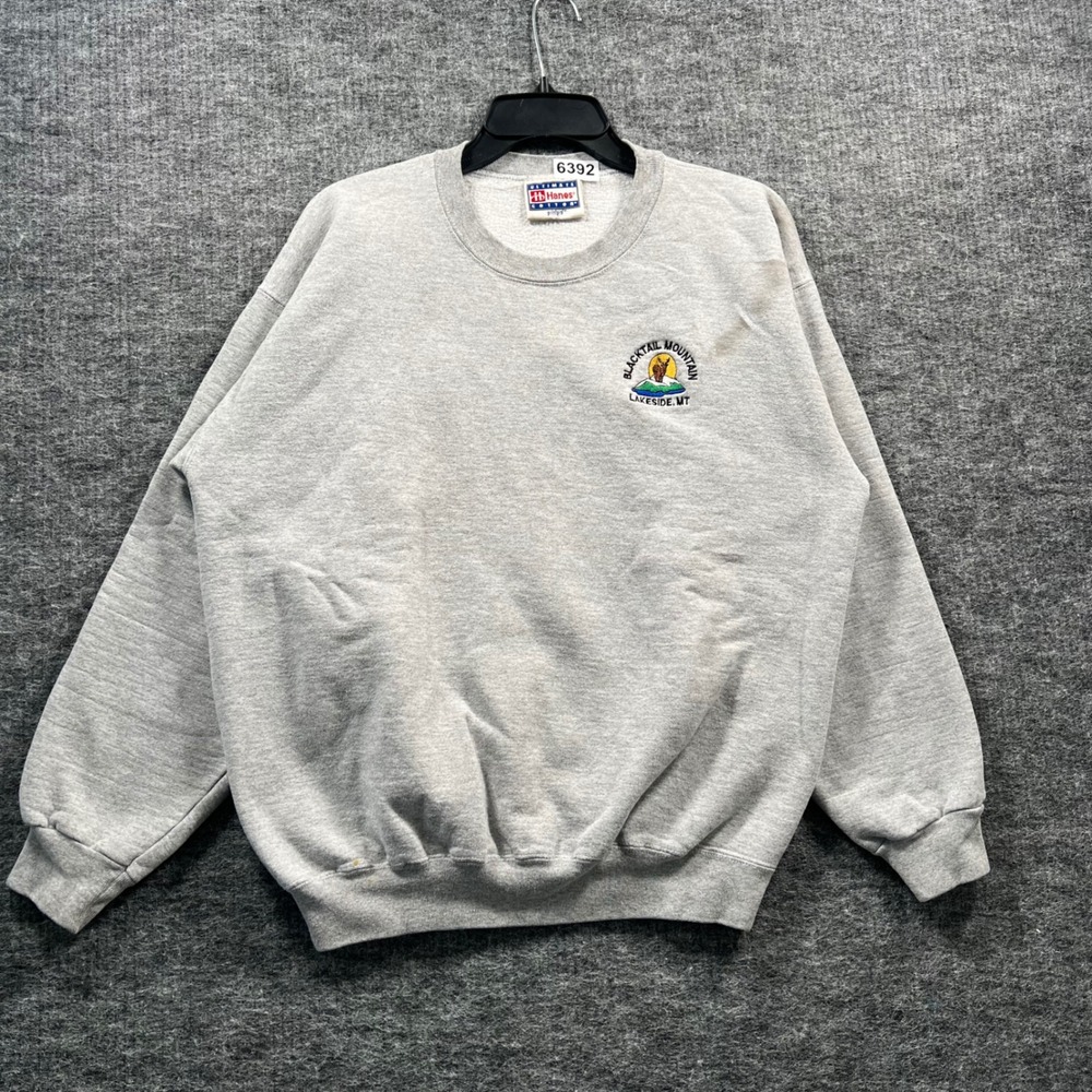 Hanes Ultimate Cotton Blacktail Mountain Sweatshirt Gray Mens Large